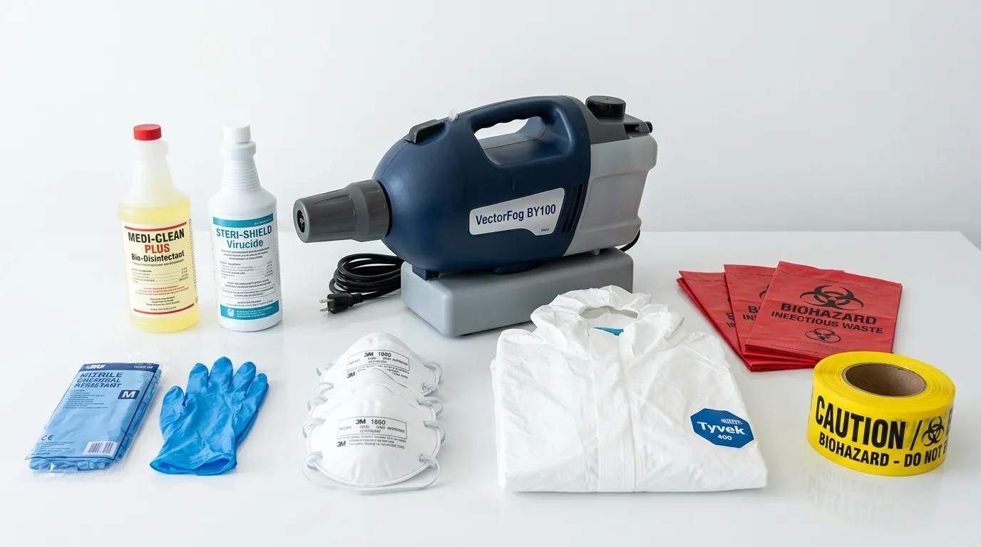 Professional biohazard remediation crew working in Adel